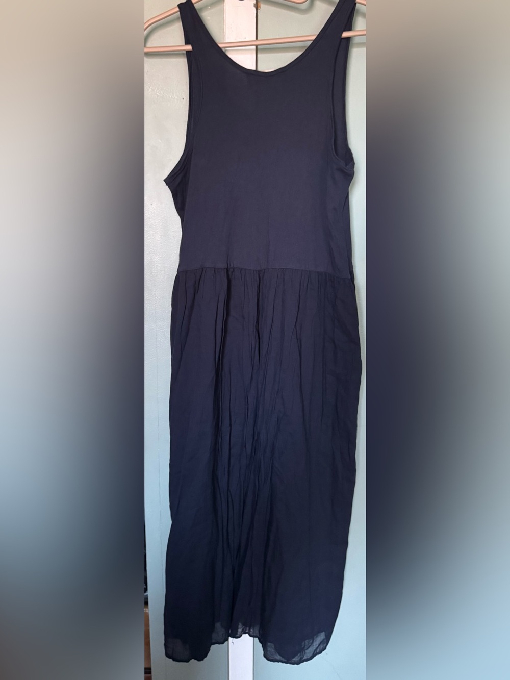 Philosophy Black Sleeveless Gathered Midi Dress